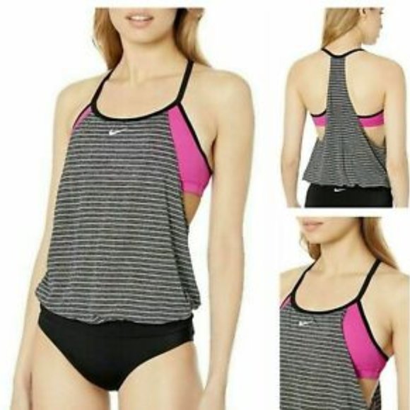 Nike Other - Women’s Layered Sport Tankini - in Black/Green